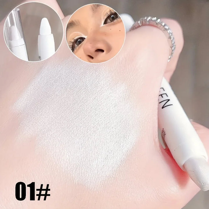 1pc Shimmering Highlight Stick, Glitter White Eyeshadow Pencil for Bright Eyes, Dazzling Effect Makeup Highlighter