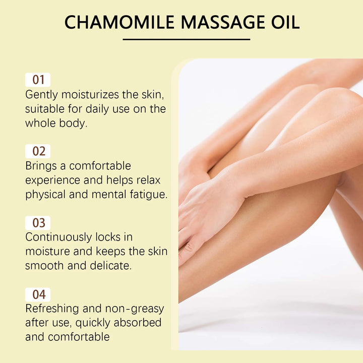 OceAura Body Massage Oil Soft Smooth Skin Firming Soothing Deep Hydration Chamomile Tea Tree Oil Muscle Relaxation Massage Oil