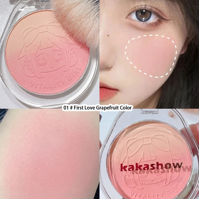 Kakashow Youthful Gradient Blush - Natural Nude Shade,  Easy-to-Blend Formula with Long-lasting Matte Finish,
