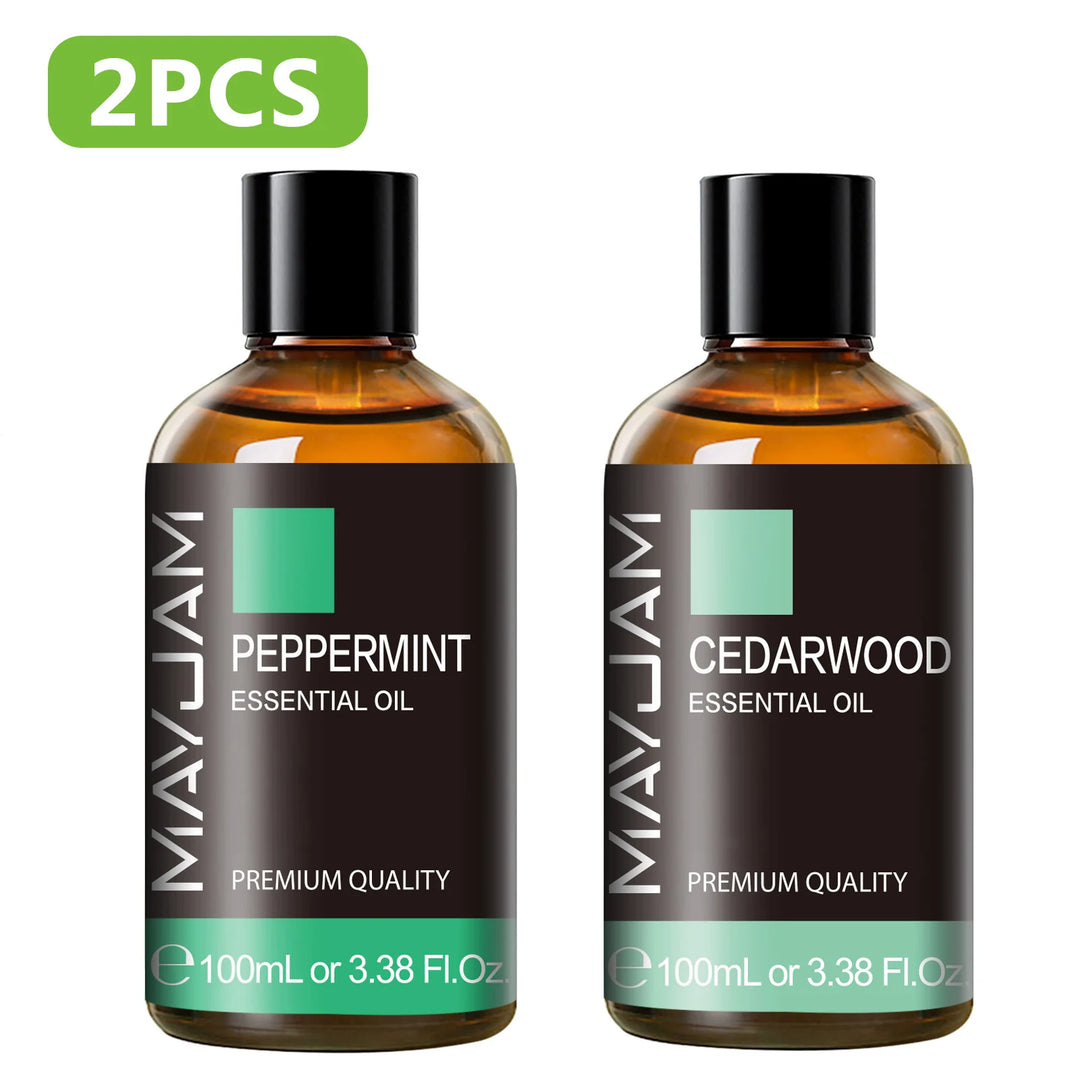 100ML Pure Plant Essential Oil Mint Bergamot Patchouli Citronella Lemongrass Chamomile Cedarwood For Reed Diffuser Humidifier