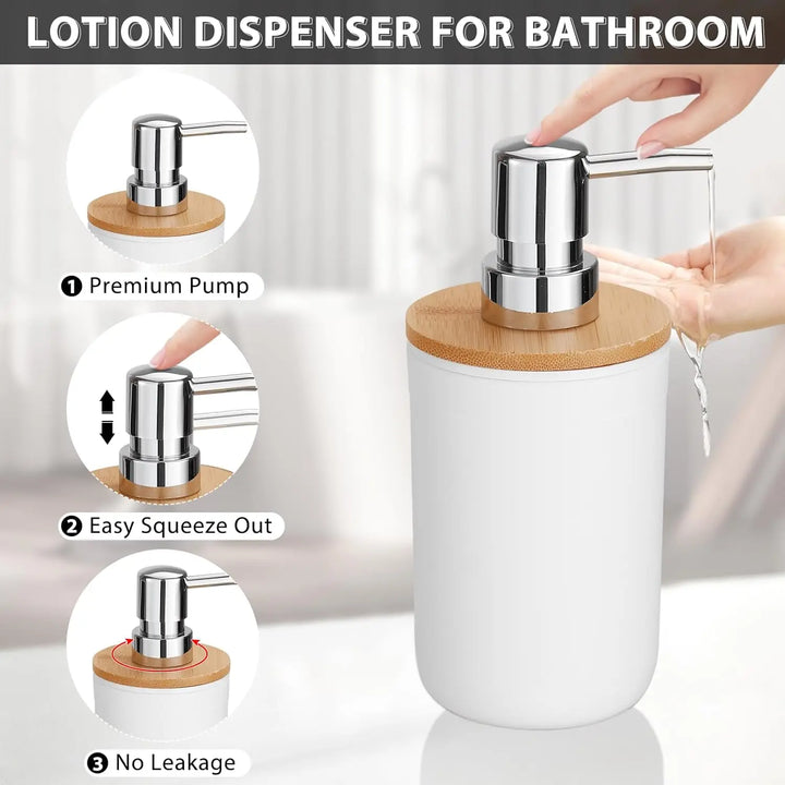 5 Piece Bathroom Accessories Set Plastic Bathroom Decor Sets Accessories, Toothbrush Holder, Toothbrush Cup, soap Dispenser