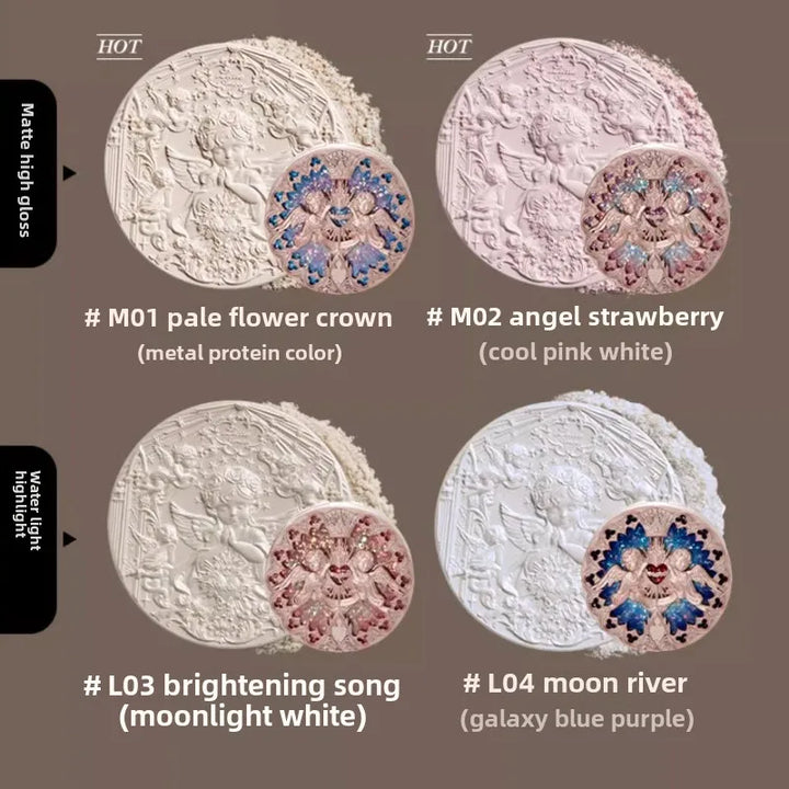 Flower Knows Little Angel Embossed Highlighter Natural brightening water light three-dimensional contour powder