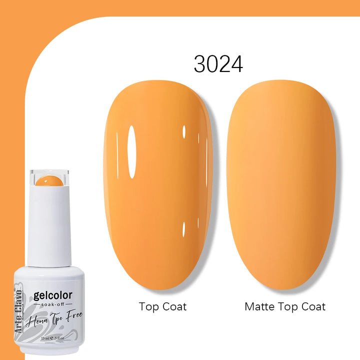 Arte Clavo Solid Color Gel Nail Polish 15ml Soak Off UV LED Gel Semi-Permanent Glitter Polish For Manicure Nail Art Salon Gel