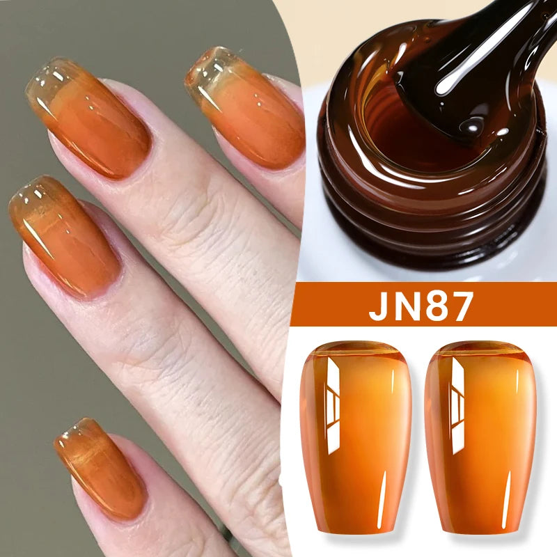 BORN PRETTY Jelly Nude Gel Nail Polish 10ml Light Pink Peach Translucent Color UV Light Cure Gel Varnish Nail Art DIY at Home