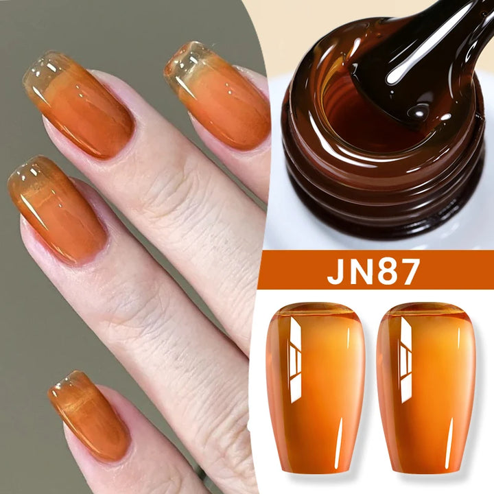 BORN PRETTY Jelly Nude Gel Nail Polish 10ml Light Pink Peach Translucent Color UV Light Cure Gel Varnish Nail Art DIY at Home