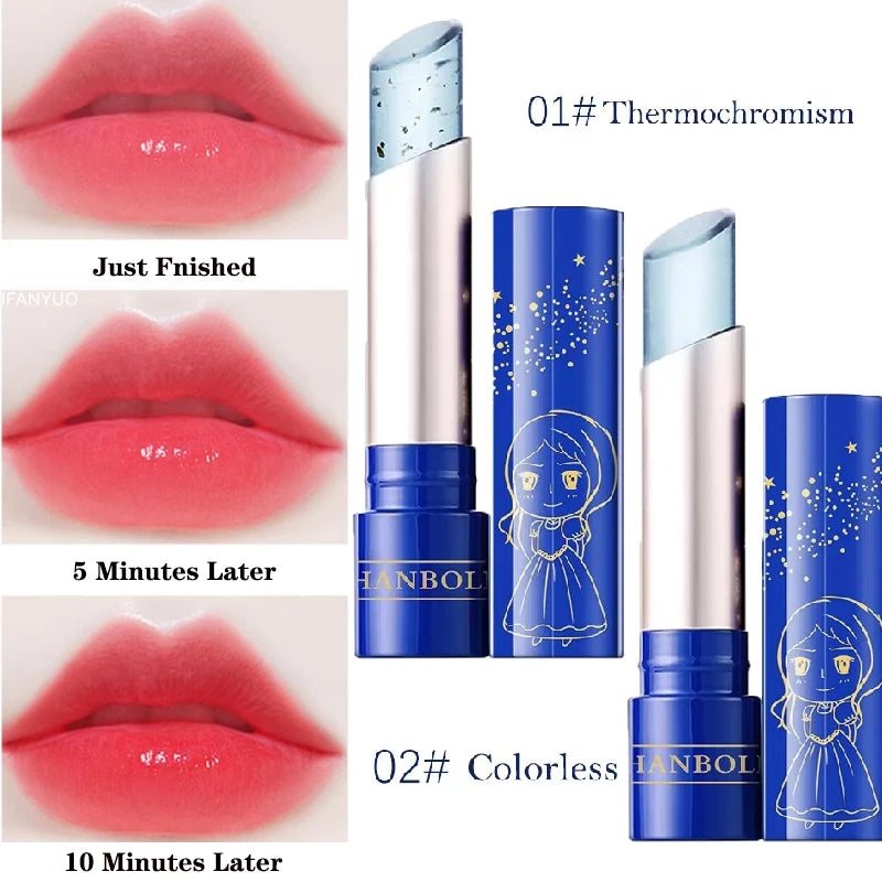 Princess Crystal Temperature Change Moisturizing Lipstick Star Brilliant Jelly Shinny Lip Balm Long-lasting Lip Oil Care Makeup