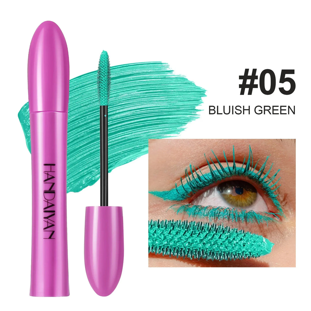 5D Colorful Silk Mascara Blue Red Black Cream Length Waterproof and Non-caking Colored Thickening Lengthening Curling Mascara