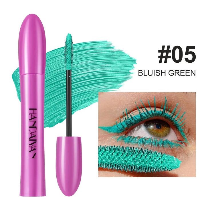 5D Colorful Silk Mascara Blue Red Black Cream Length Waterproof and Non-caking Colored Thickening Lengthening Curling Mascara