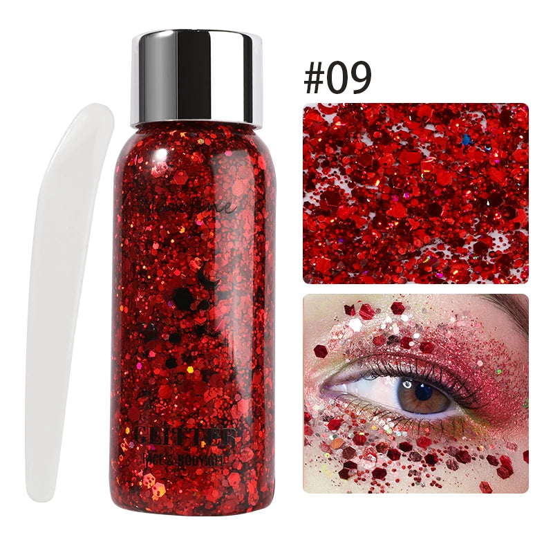 Body Glitter Gel Sequins Long Acting Face Eyes Hair Prom Party Mermaid Scales Not Easy To Take Off Makeup