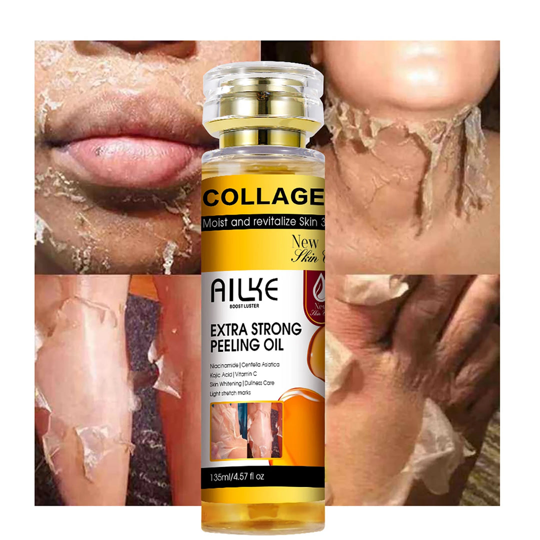AILKE Collagen Extra Strong Peeling Oil, Whitening Skin, Exfoliating Solution for Face, Body, Hand, Feet, for All Skin Types