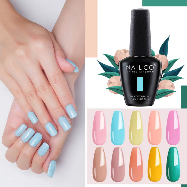 NAILCO 131Colors Vernis Semi Permanent UV Varnish Gel Nail Polish Nails Art Gel Manicure TOP BASE Varnish Hybrid