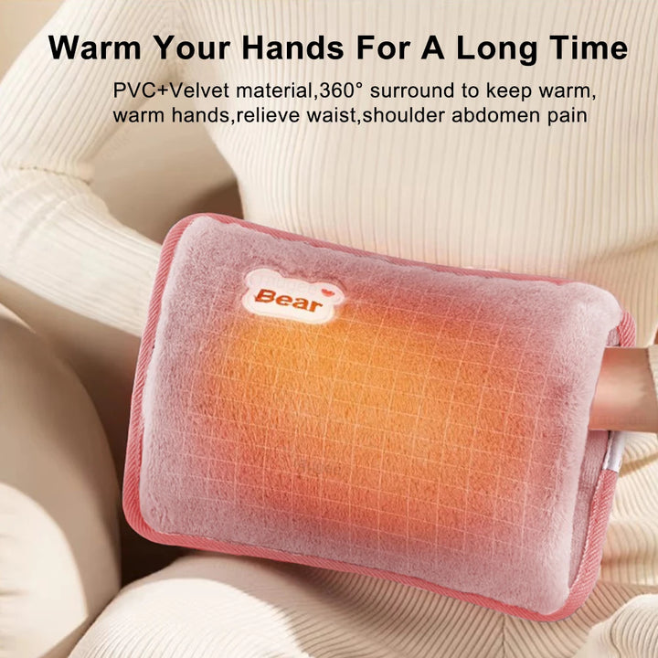 Electric Hot Water Bag Soft Winter Rechargeable Hot Compress Heating Pad Portable Hand Warmer Bag Reusable Hot Water Bottle