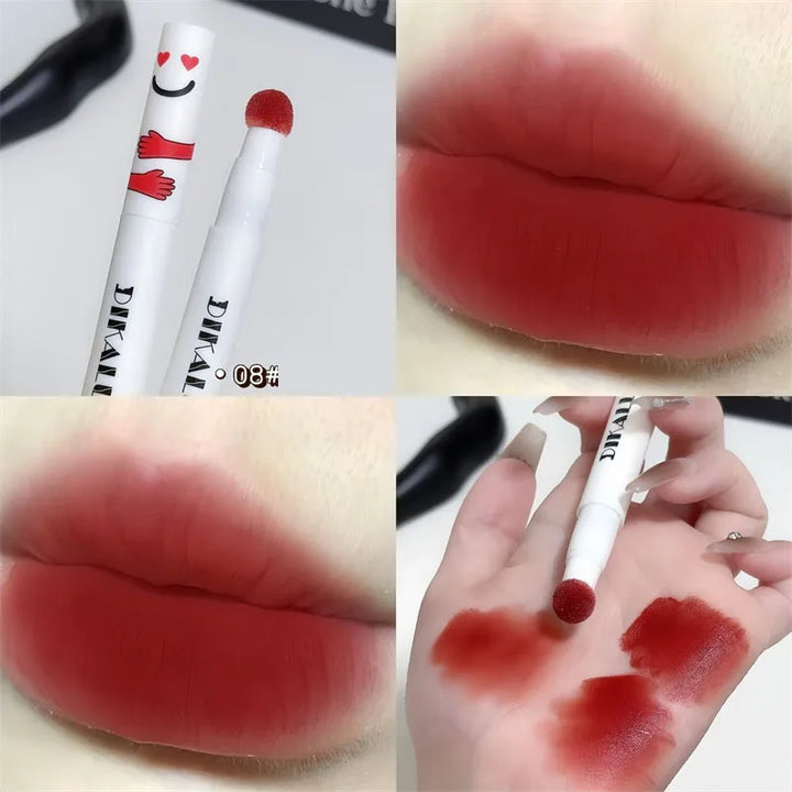 Matte Lip Mud Air Cushion Lips Cream Brick Red Lip Glaze Powder  Lipstick Pen Non-Stick Cup Female Lip Tint Korean Makeup