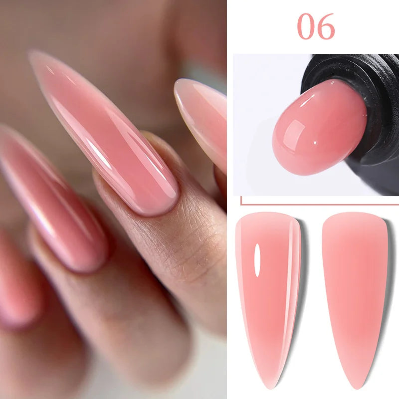 LILYCUTE 15ML Quick Extension Gel Nail Polish Nude Milk White Color Finger Prolong Acrylic Crystal Construction Hard Gel Varnish