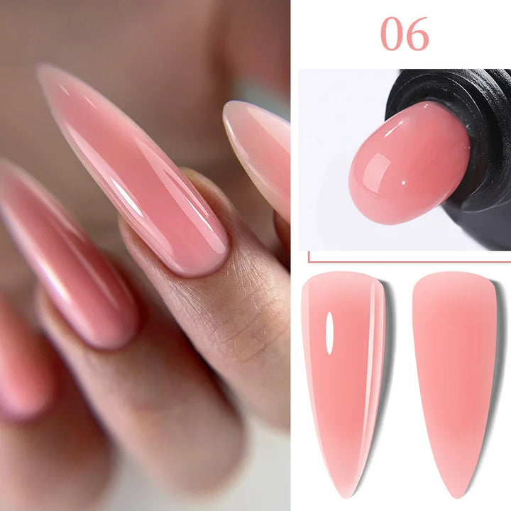 LILYCUTE 15ML Quick Extension Gel Nail Polish Nude Milk White Color Finger Prolong Acrylic Crystal Construction Hard Gel Varnish