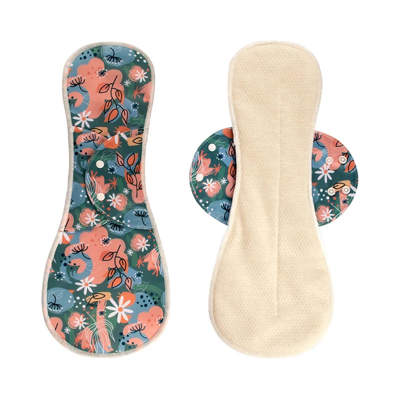 2Pcs Washable Menstrual Pad Panty Liner Reusable Cloth Sanitary pad Hygienic and Soft Cotton Mesh Menstrual Accessories