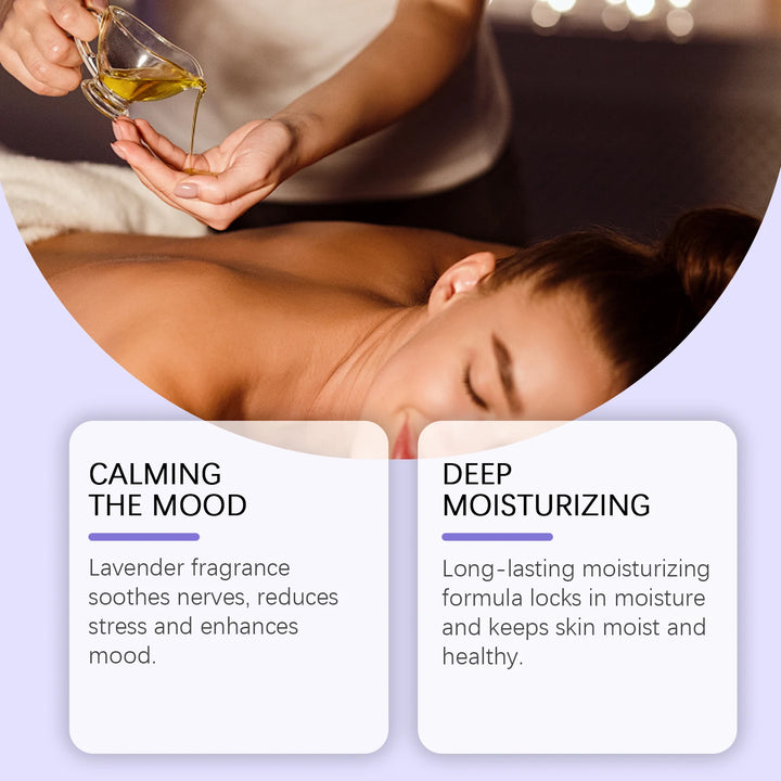 Lavender Essential Oil Moisturizing Body Skin Smoothing Soft Stress Relief Muscle Sore Help Sleep Spa Relaxing Massage Oil