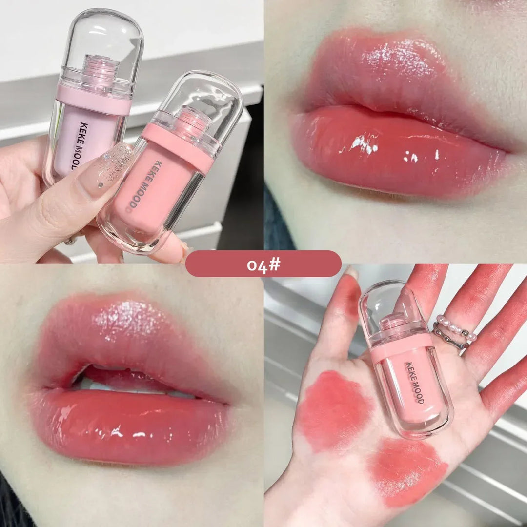 Crystal Glossy Lip Glaze Jelly Mirror Water Lip Gloss Lasting Moisturizing Sexy Lips Tint Korean Lip Glaze Girl Beauty Cosmetics