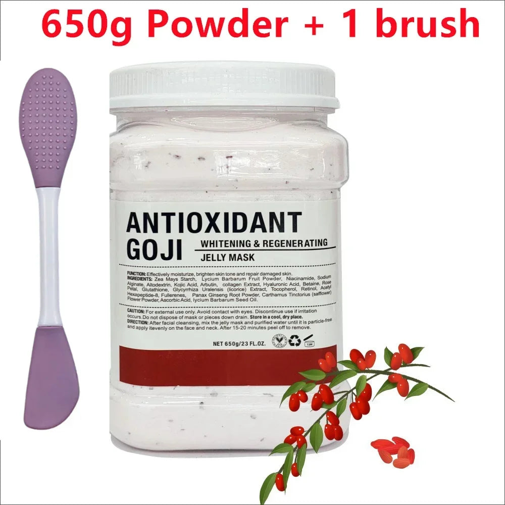 650g Chamomile Hyaluronic Acid Facial Moisturizing Mask Powder with Silicone Brush Increasing Skin Elasticity Rose Jelly Mask