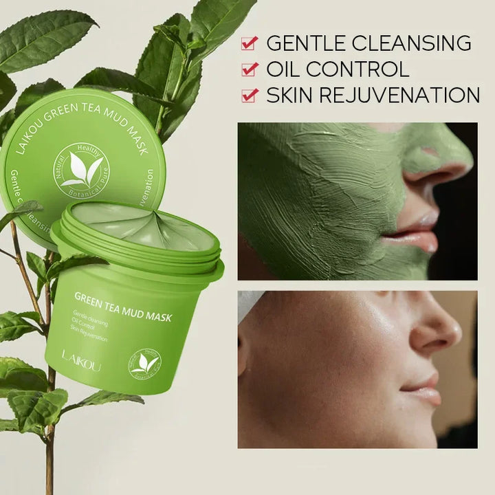 Green Tea Clay Mask 100g Skincare Gentle Cleansing Pore Minimizing Oil Control Facial Treatment Soothing Moisturizer Skin Care
