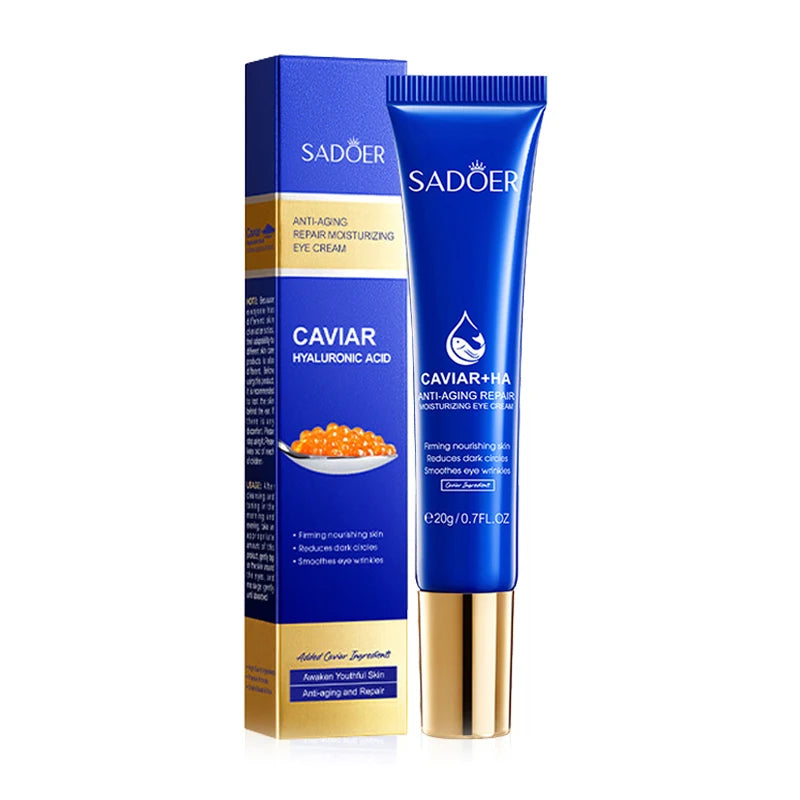 1/2/3pcs SADOER Caviar Hyaluronic Acid Eye Cream Anti Dark Circles Removal Eyes Bags anti-aging Moisturizing Eyes Skin Care