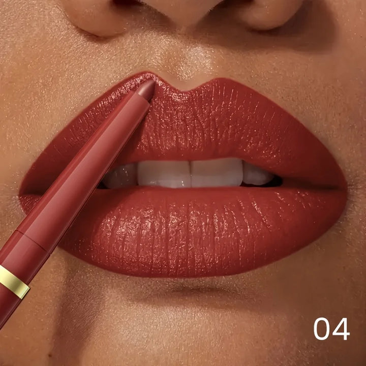 Long-lasting Waterproof Matte Nude Lip Liner - High Pigmentation, Retractable, Smooth Application, Natural Look