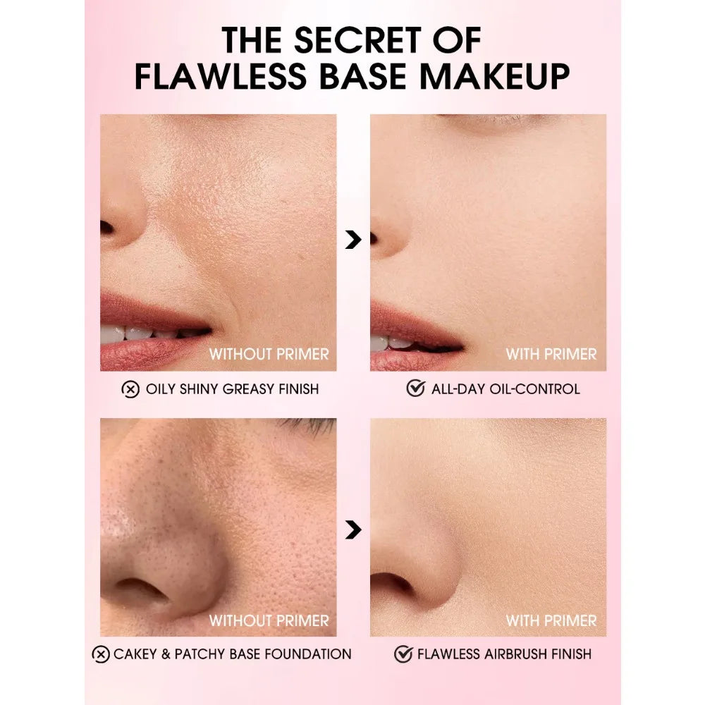 Poreless Face Primer Gel Oil Control Pre Makeup Smooth Skin Moisturizes Transparent Base Foundation Natural Matte Long lasting