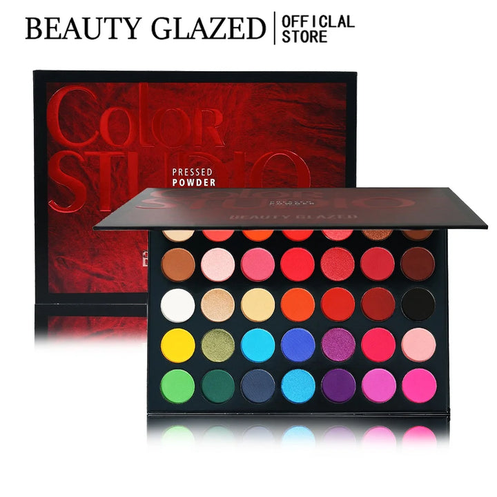 BEAUTY GLAZED Palette Eyeshadow 35 Colors Matte / Shimmer Natural Smokey  Glitter Eyeshadow  Make Up