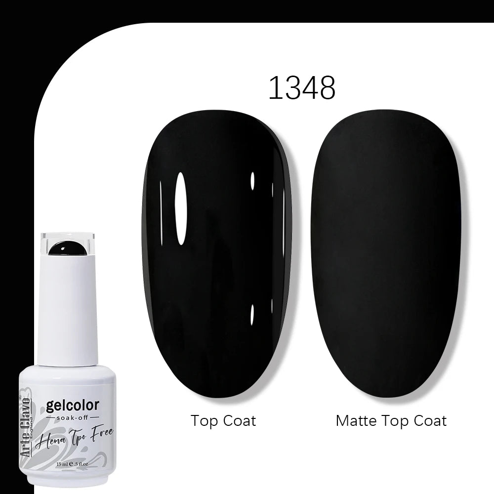 Arte Clavo Solid Color Gel Nail Polish 15ml Soak Off UV LED Gel Semi-Permanent Glitter Polish For Manicure Nail Art Salon Gel
