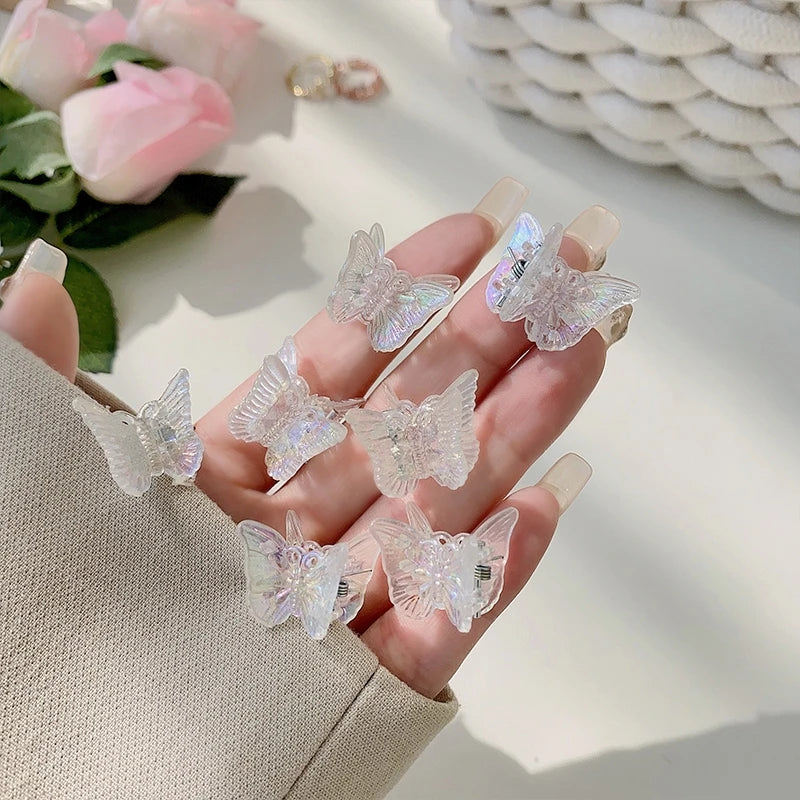 1-20pcs Hair Claws Braided Transparent Butterfly Small Hair Claw Clips Girls Hair Clamps Crab Barrettes Gripper Hair Accessories