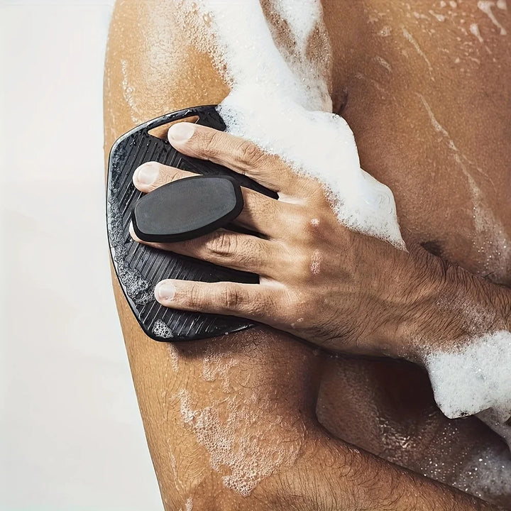 4-piece bath brush set Soft silicone bath brush with non-slip handle, easy to clean and rinse, perfect for use in the bath