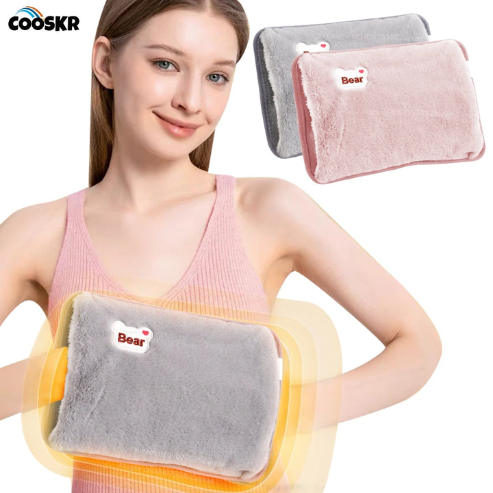 Electric Hot Water Bag Soft Winter Rechargeable Hot Compress Heating Pad Portable Hand Warmer Bag Reusable Hot Water Bottle