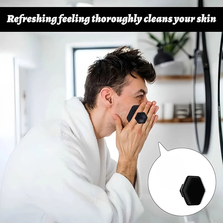 4-piece bath brush set Soft silicone bath brush with non-slip handle, easy to clean and rinse, perfect for use in the bath