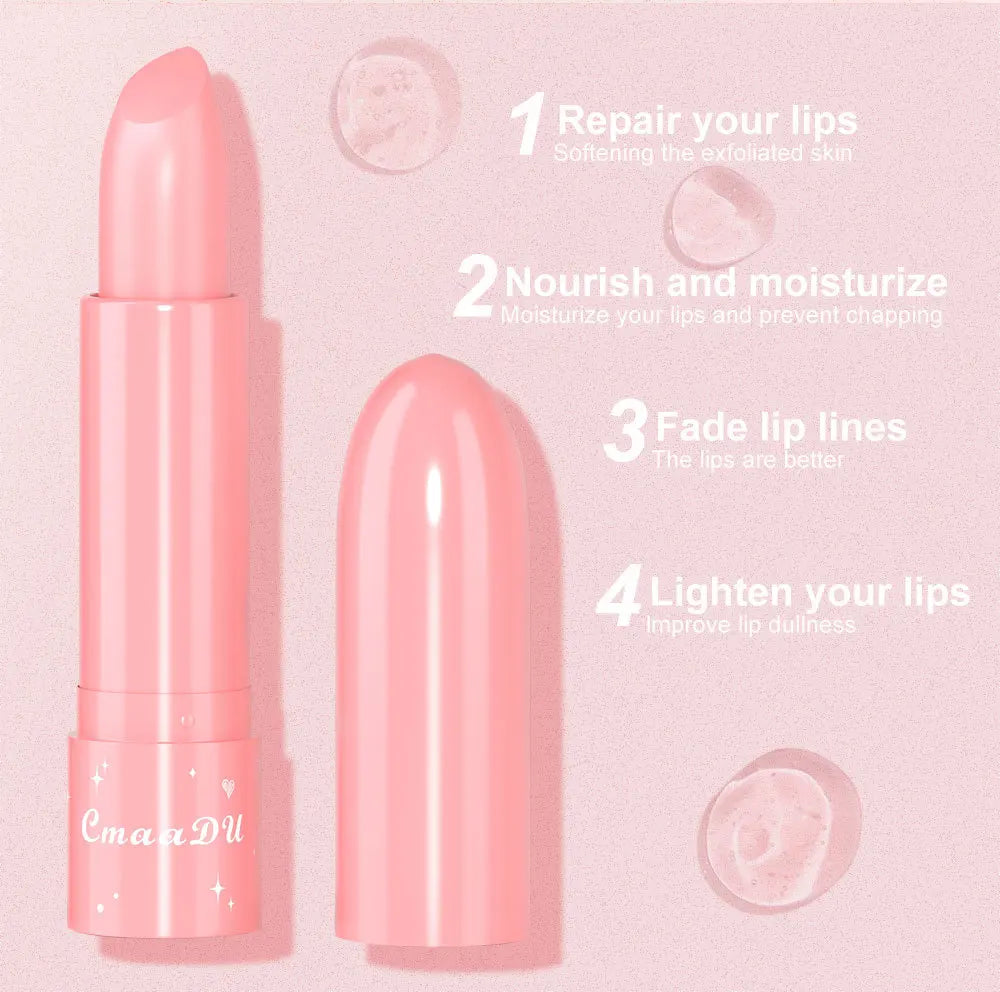 6-Color Fruity Scent Color-Changing Lipstick, Moisturizing and Hydrating, Long-Lasting Lip Balm with Smooth and Soft Texture