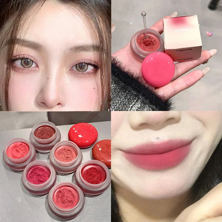 Canned Lip Mud Mist Lipstick Moisturizing Velvet Matte Mousse Solid Lip Gloss Cheek Blush Cream Tint Lips Makeup Korean Cosmetic