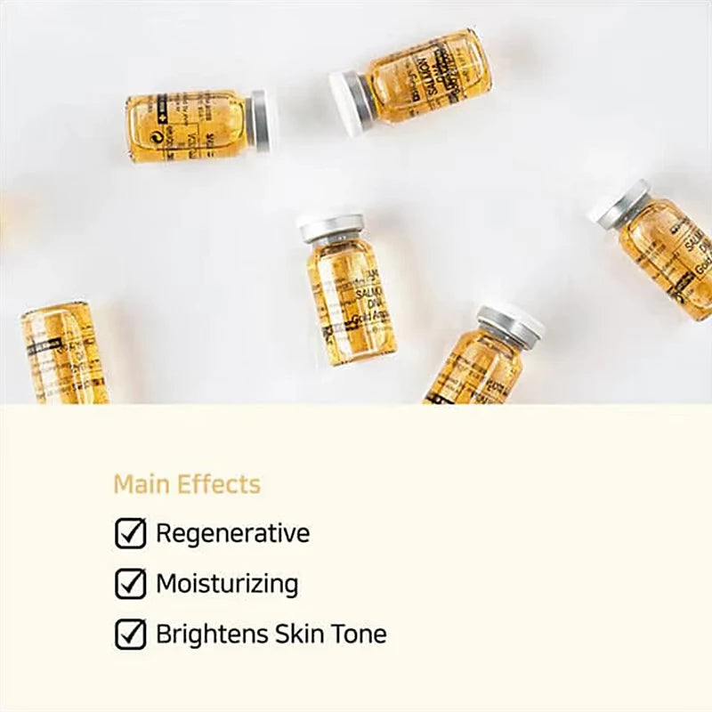 Korea 8ml Salmon DNA Gold Ampoule Skin Booster Serum Starter Kit Face BB Cream Moisturizing Rejuvenation Skin Care