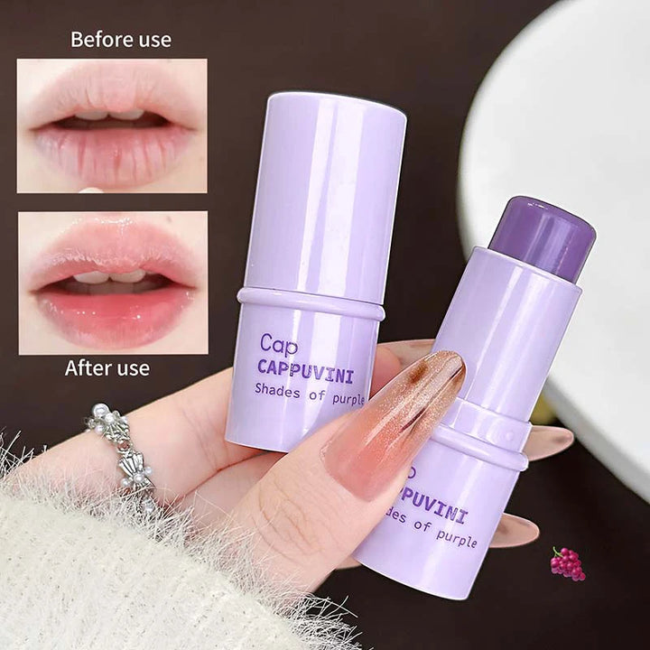 Grape Fruit Lip Balm Moisturizer Anti-Dry Anti Crack Clear Crystal Lips Balm Lip Care Jelly Mirror Lip Mask Stick Clear Plumping