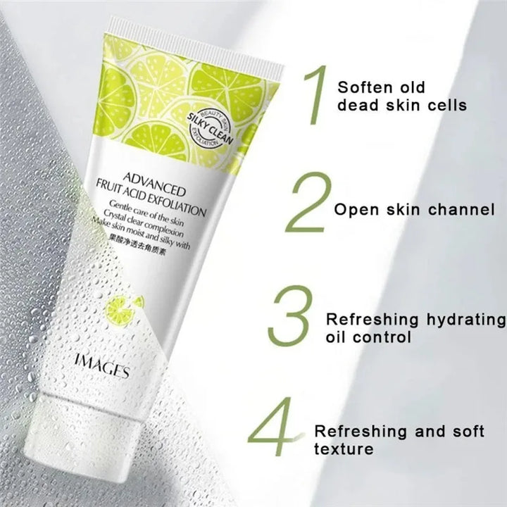 Fruit Acid Peeling Gel Facial Cleansing Exfoliating Peeling Scrub Cream Deep Clean Moisturizing Blackhead Removal Face Cleanser