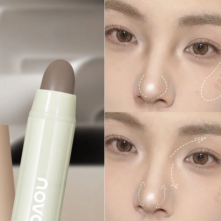 Matte Grey Contour Stick Nose Shadow Cream Three-Dimensional Facial Bronzer Concealer Cosmetics Pearl White Highlighters Makeup