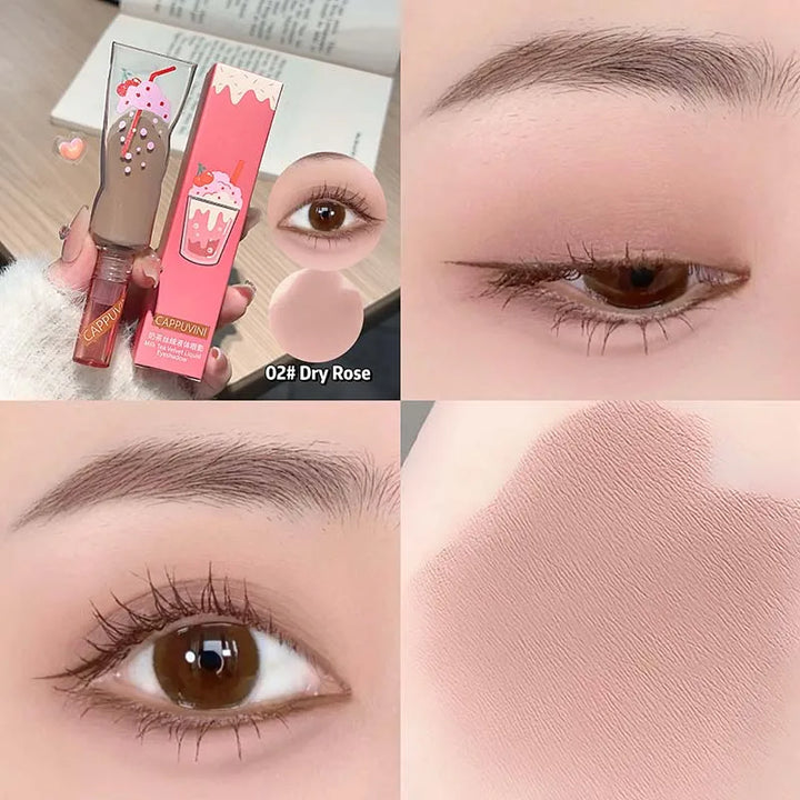 Cappuvini Milk Tea Velvet Liquid Eyeshadow Monochrome Matte Makeup Long-lasting Eyeshadow