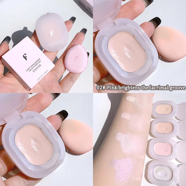 4 Colors Contouring Highlighter Cream Pearlescent Luminizer Waterproof Three-dimensional Face Makeup Illuminator High Gloss