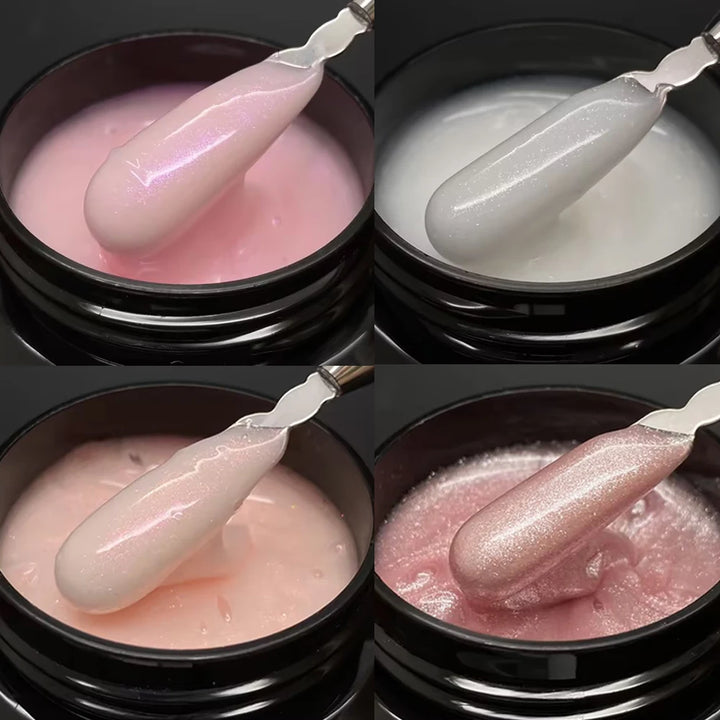 Jillnails 50g Self Leveling Medium Gel 50ml Milky Pink  White Gel Builder for Nails Extension Nail Building