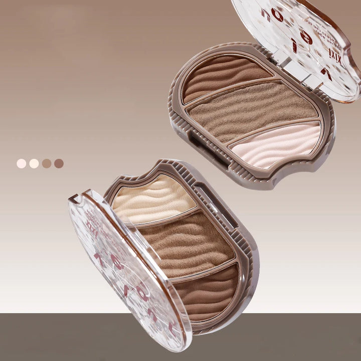 Matte Highlighter Contouring Palette Bronzer Makeup Grey Brown Shading Eye Nose Contour Natural Brighten Face Highlighter Powder