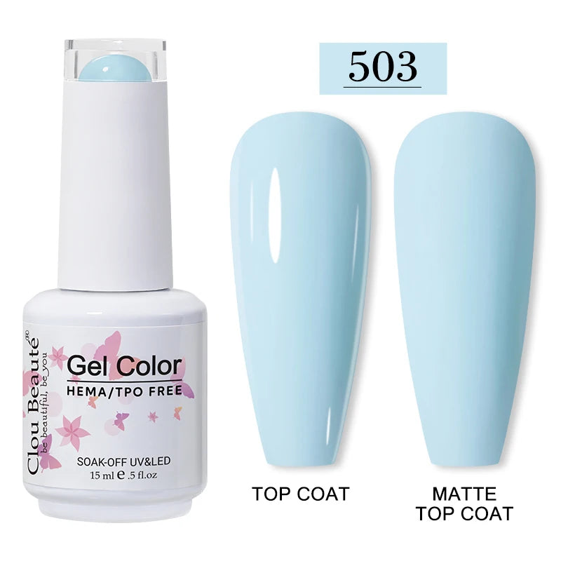 Clou Beaute 15ml HEMA TPO FREE Gel Nail Polish Vernis Semi Permanent UV Nail Art Varnish Lakiery Hybrydowe Manicure Gel Polish