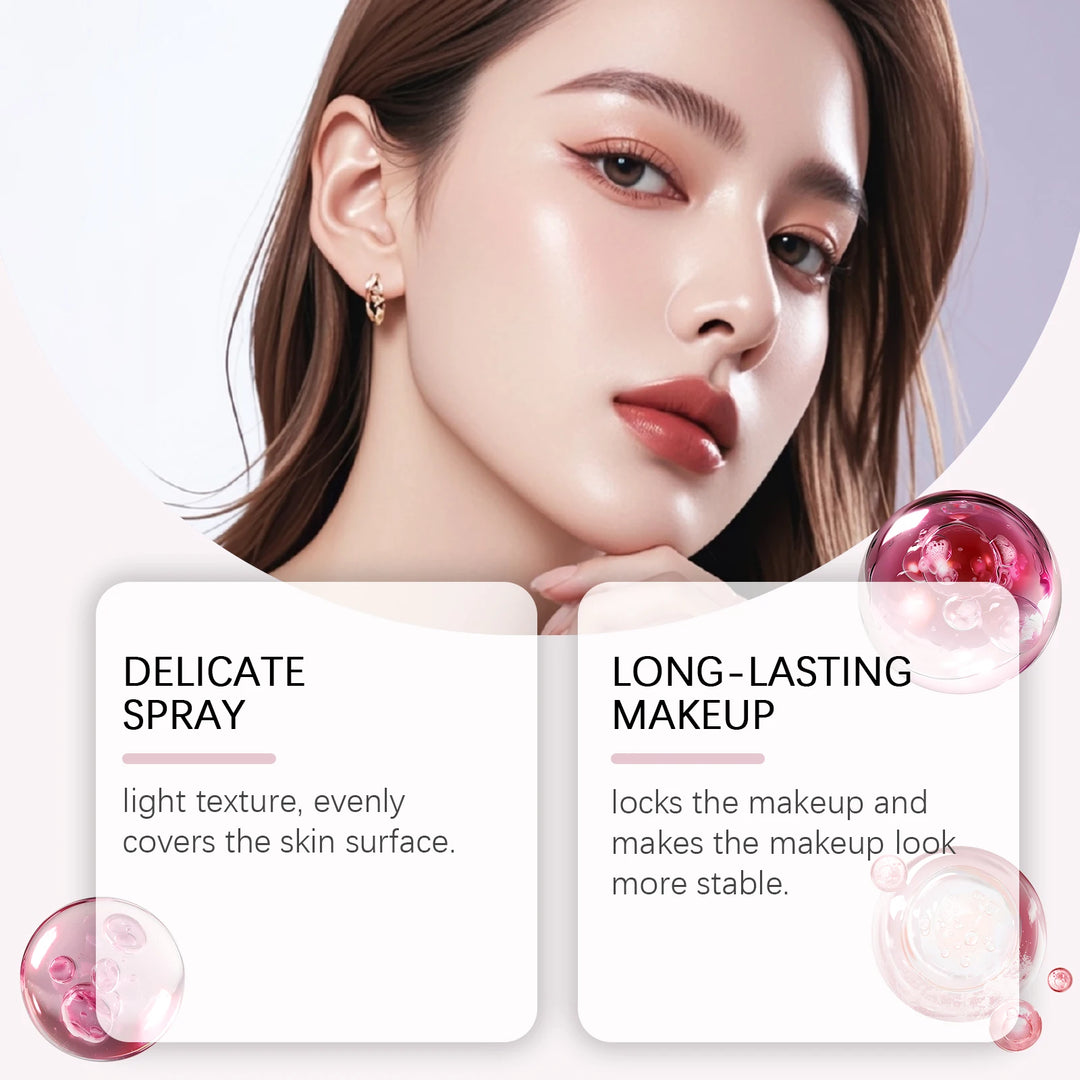 Setting Spray for Makeup Waterproof Sunscreen Spf 50 Glow Skin Moisturizing Hyaluronic Acid Deep Hydration Face Mist Spray 75ml