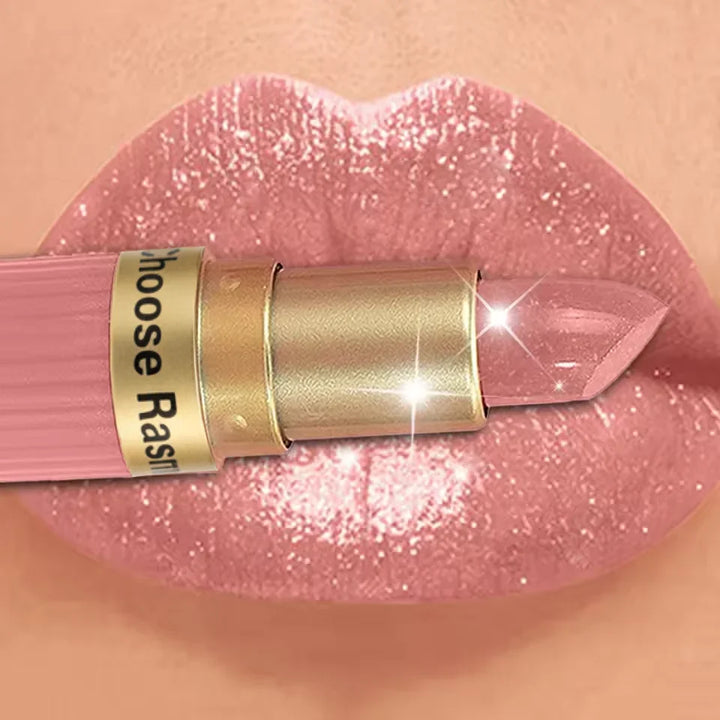 Pearlescent Pink Glitter Velvet Lipstick Metallic Waterproof Long Lasting Matte Shimmer Diamond Lipstick Women Makeup Cosmetic
