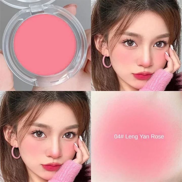 Monochrome blush Matte Natural Cheek Color Brightening Face Waterproof Facial Contouring Makeup Blush Powder Soft Makeup