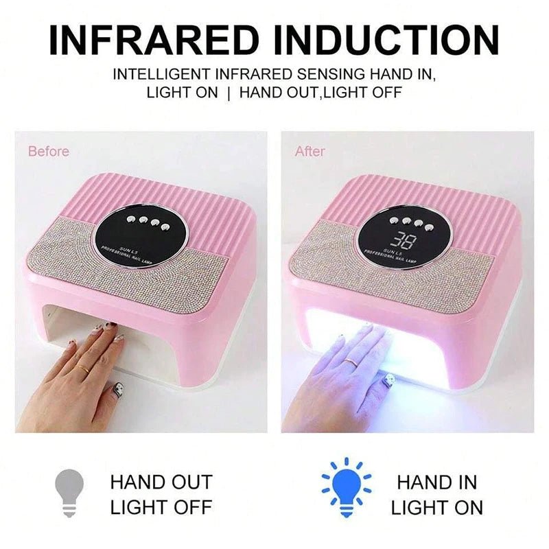 LED Nail Lamp Diamond UV Lights With LCD Display & 4 Timers Setting  Automatic Sensor LCD Display for Gel Nails