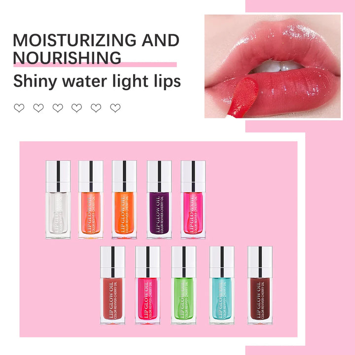 Lip Oil Plumping Lip Gloss Crystal Jelly Moisturizing Makeup Sexy Plump Lip Glow Oil Tinted Lip Plumper