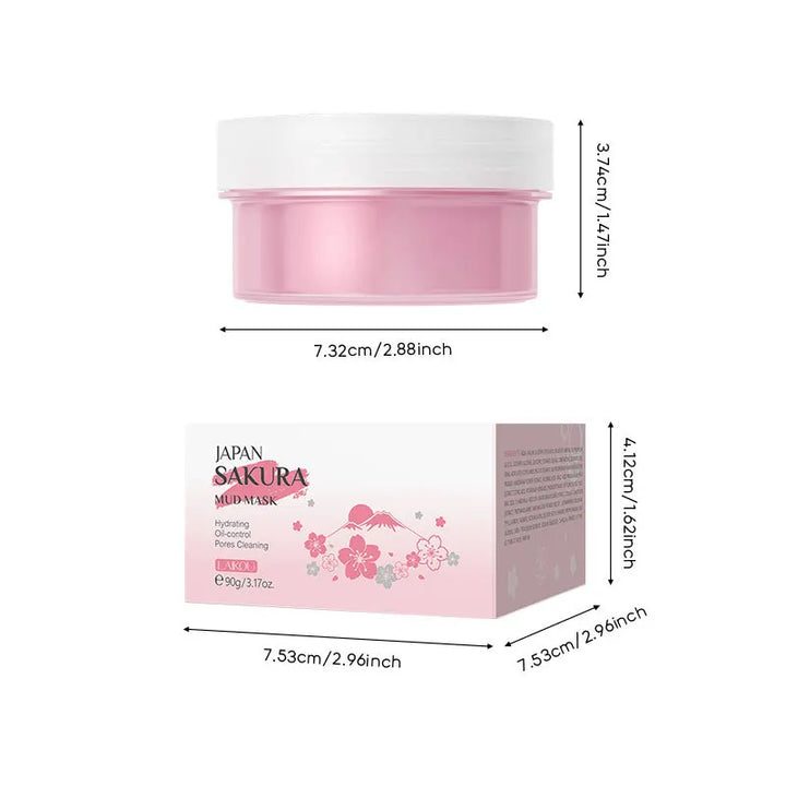 LAIKOU Japan Sakura Clay Mask Deep Cleansing Skin Mud Korean Face Mask Oil Control Shrink Pores Skin Care 80g